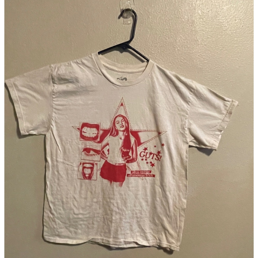 Olivia‎ Rodrigo GUTS All American B*tch White Graphic Tee XL